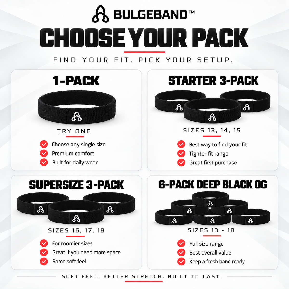 NEW! OG COMFORT SUPERSIZE 3-PACK [16,17,18] - Deep Black