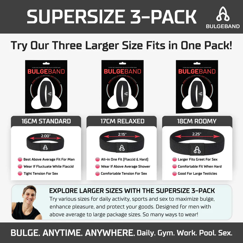 BulgeBand™ SUPERSIZE 3-PACK [16,17,18] (Carbon Fiber)